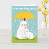 Carte spéciale pour un lapin (Fleur jaune)