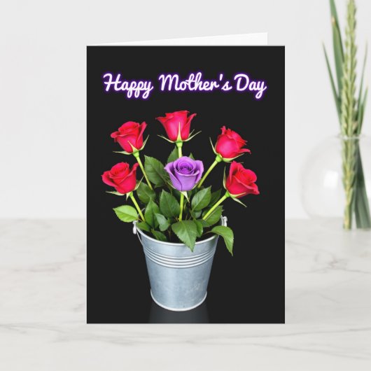 Carte spéciale roses florales noires (Devant)