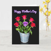 Carte spéciale roses florales noires (Fleur jaune)