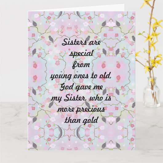 Carte Spéciale Sœurs (Fleur jaune)