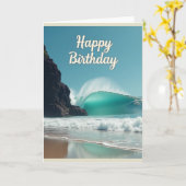 Carte spéciale vague de surf (Fleur jaune)
