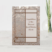 Carte Spécifications des félicitations de retraite. Ed. (Devant)