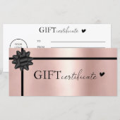 Carte Spécifique au client, Logo Certificat cadeau d'ent (Devant / Derrière)