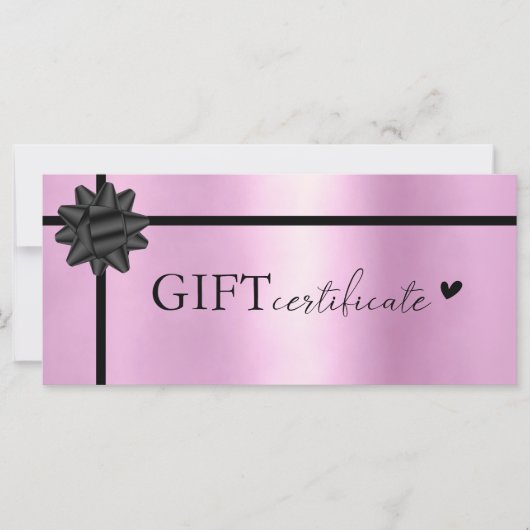 Carte Spécifique au client, Logo Certificat cadeau d'ent (Devant)