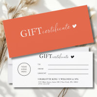 Spécifique au client, Logo Certificat cadeau d'ent