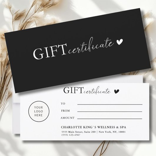 Carte Spécifique au client, Logo Certificat cadeau d'ent