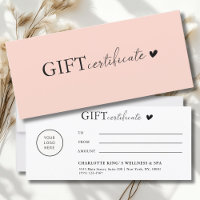 Spécifique au client, Logo Certificat cadeau d'ent
