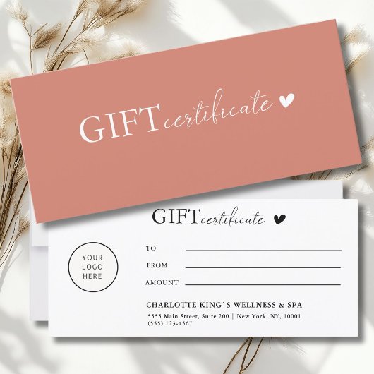 Carte Spécifique au client, Logo Certificat cadeau d'ent