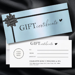 Carte Spécifique au client, Logo Certificat cadeau d'ent