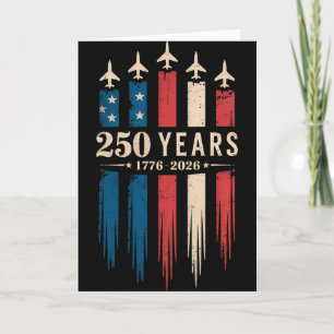 Carte Spectacle aérien patriotique Drapeau Usa 1776-2026