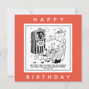 Carte spectacle de Punch et Judy sur la plage  dessin an