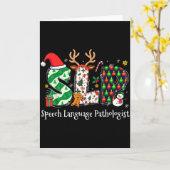 Carte Speech Language Pathologist Reindeer Santa Hat Slp (Fleur jaune)