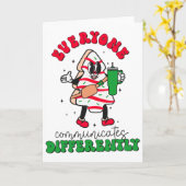 Carte Speech Therapy Christmas Everyone Communicate Diff (Fleur jaune)