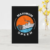 Carte Speedboat Racing Bateau Motorboat Capitaine (Fleur jaune)