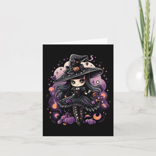 Carte Spellbound Spirits Halloween Witch Art (Devant)