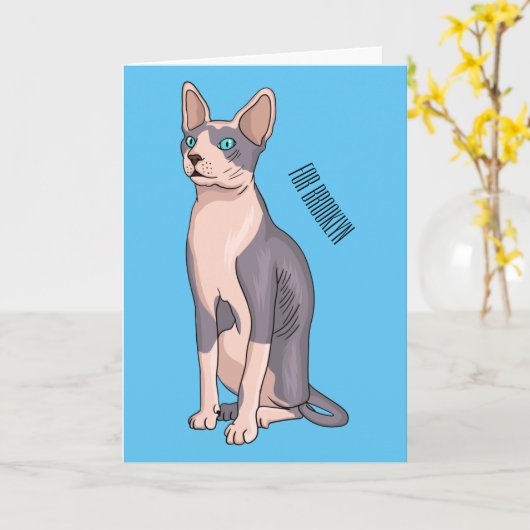 Carte Sphynx cat (Fleur jaune)