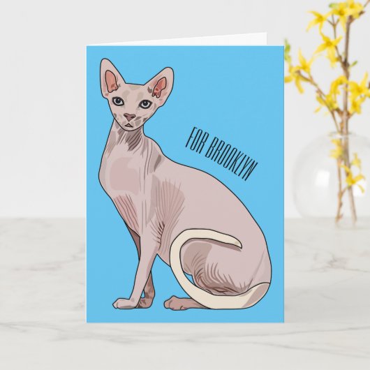 Carte Sphynx cat (Fleur jaune)
