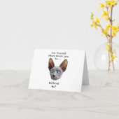 Carte Sphynx Cat main tiré Art numérique (Fleur jaune)