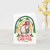 Carte Sphynx Chat Joyeux Noël (Fleur jaune)