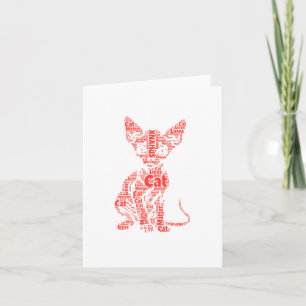 Carte Sphynx Chat Vit Mot Cloud Silhouette Sticker
