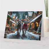 Carte Sphynx Chats Noël Fête de neige (Devant)