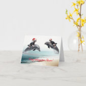 Carte Sphynx et Dauphin de Noël (Fleur jaune)