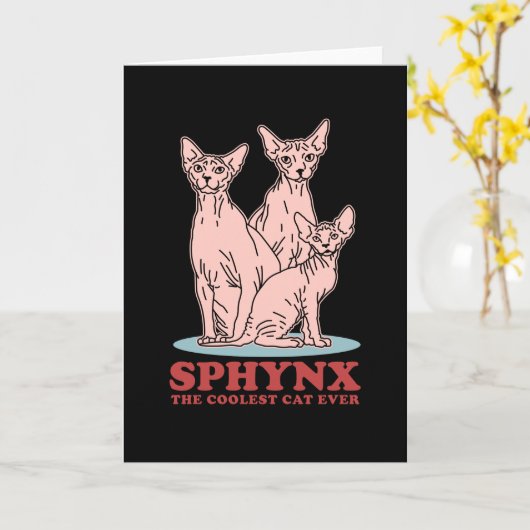 Carte Sphynx Le Chat Le Plus Coolé | Chats Sphynx (Fleur jaune)