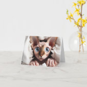 Carte Sphynx pour toute occasion (Fleur jaune)