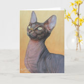 Carte Sphynx Sphinx Chat Chats Electra (Fleur jaune)