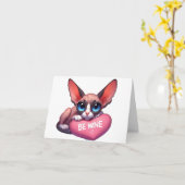 Carte Sphynx Valentine (Fleur jaune)
