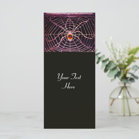 Carte SPIDER ET WEB Rouge Ruby Noir (Debout devant)