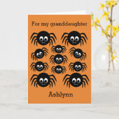 Carte Spider Halloween Petite-fille (Fleur jaune)