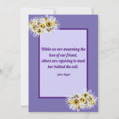Carte Spider Mums Photo Purple Memory Citation Memorial (Dos)
