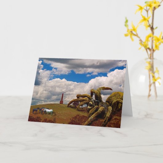 Carte Spider Science-Fiction Collage (Fleur jaune)