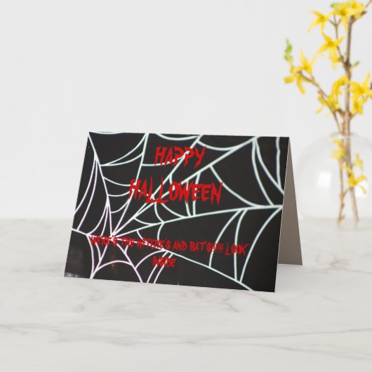 Carte SPIDER WEB< WITTER AND BAT Card (Fleur jaune)