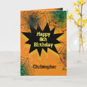 Carte Spiderweb Black Orange Enfants Halloween Anniversa (Fleur jaune)