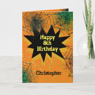 Carte Spiderweb Black Orange Enfants Halloween Anniversa