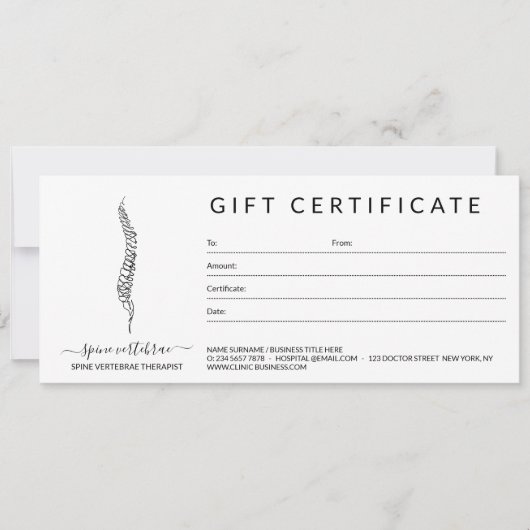 Carte Spine chrio orthopedic doctor (Devant)