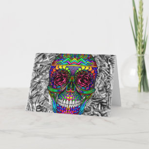 Carte Spiral Zen Candy Skull Abstract Art Dead Head