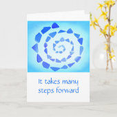 Carte Spirale Bleue Obtenez De Bons Encouragements (Fleur jaune)