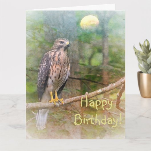 Carte Spirit of the Hawk Birthday Large Card (Petite plante)