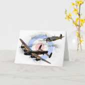 Carte Spitfire et Lancaster (Fleur jaune)