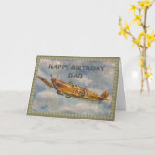 Carte Spitfire ~Joyeux père d'anniversaire (Fleur jaune)