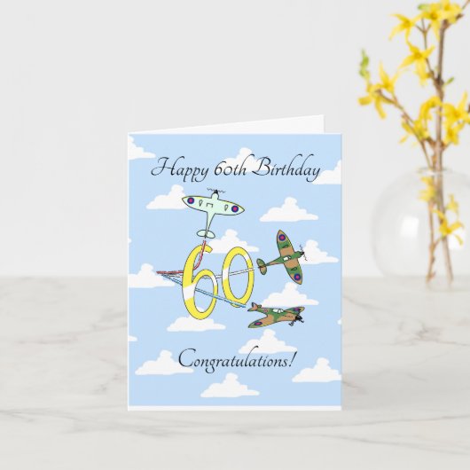 Carte Spitfires 60e anniversaire (Sky) (Fleur jaune)