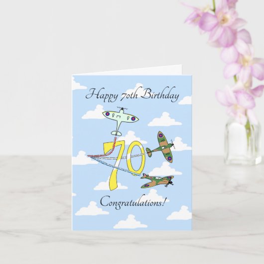 Carte Spitfires 70th Birthday (Blue Sky) (Orchidée)