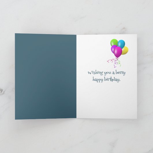 Carte Splash de myrtille d'anniversaire (Intérieur)