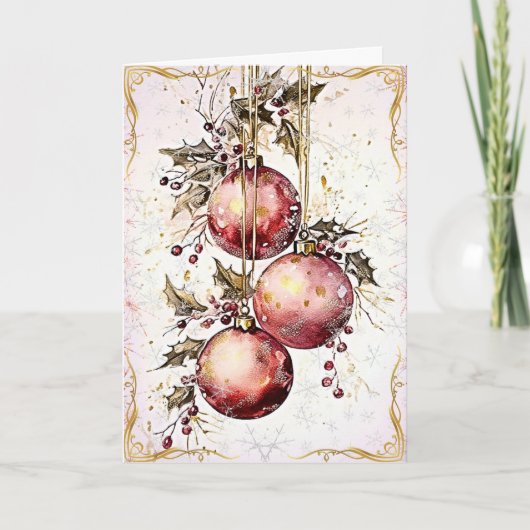 Carte Splendeur d'or de Noël (Devant)