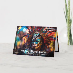 Carte 💚 Splendeur 💛 Plumes : Mardi Gras Opulence