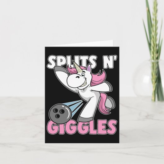 Carte Splings N' Giggles Unicorn Bowling Bowler (Devant)