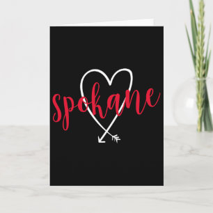 Carte Spokane Washington Amour Cœur Style d'écriture man